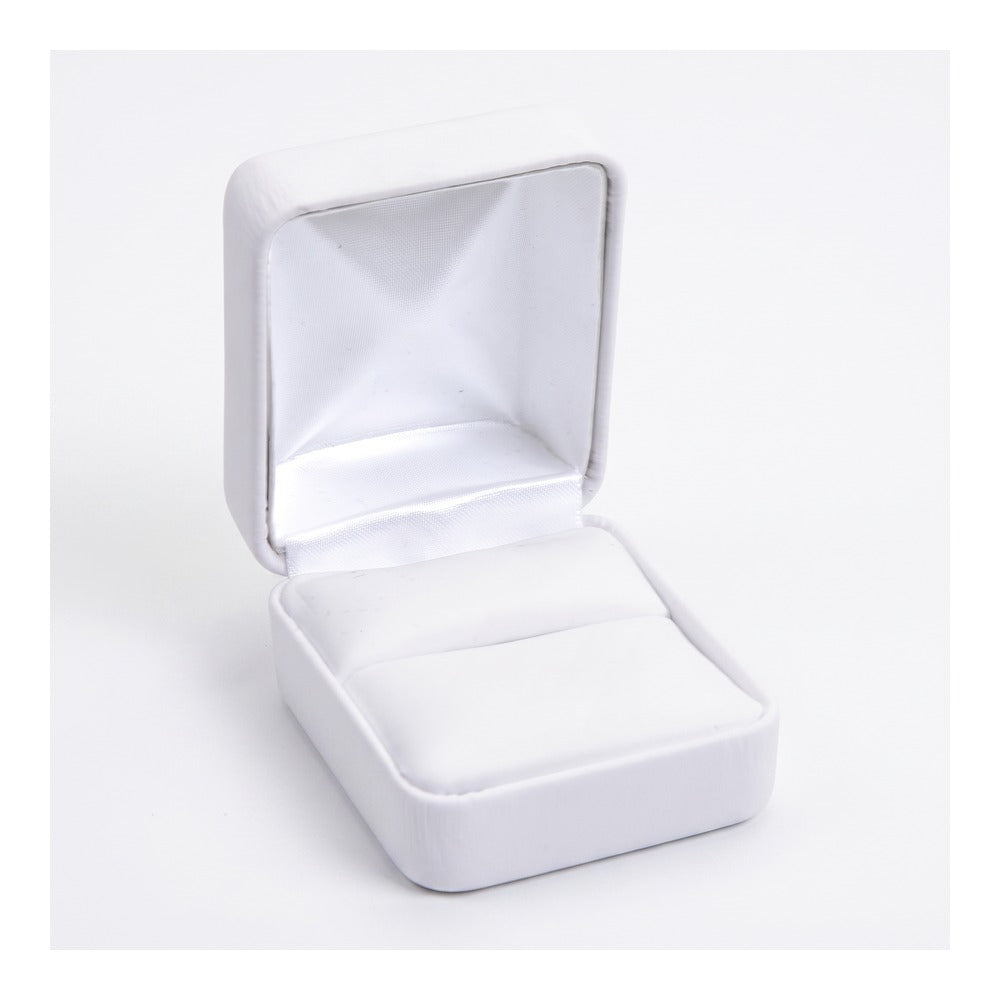 Ring Box - Classic Faux Leather - White