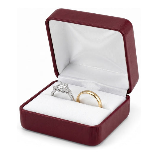 Double Ring Box - Metallic Burgundy