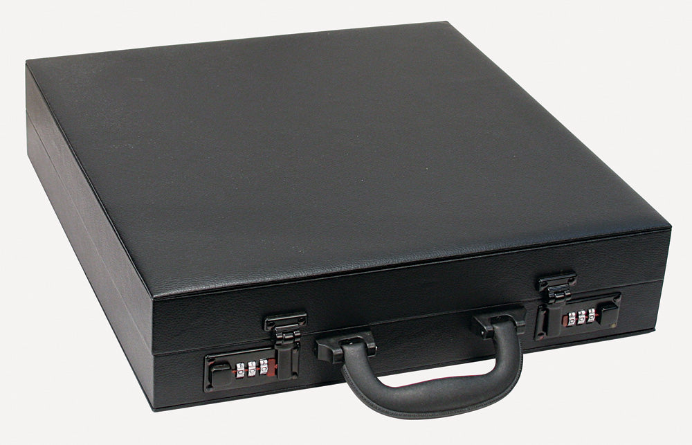 Black Attachè Travel Watch Case — Black Faux Leather w/ Black Velvet