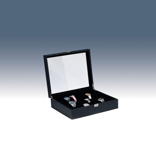 Black Glass Top Large Watch Case