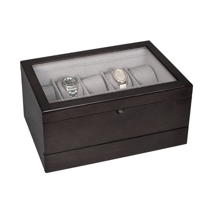 Glass Top Wooden Watch & Storage Case