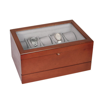 Glass Top Wooden Watch & Storage Case