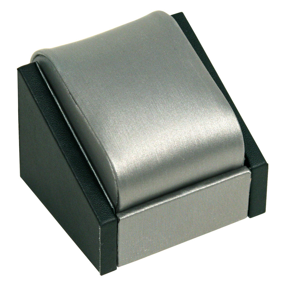 Pillow Watch Display Stand — Steel Grey w/ Black Faux Leather