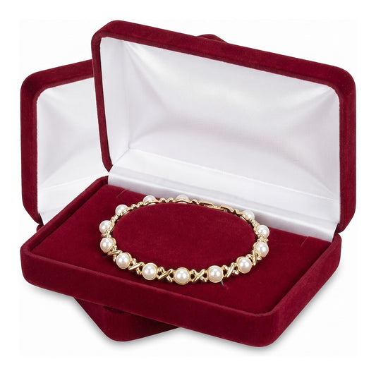 Bracelet/Watch Box - Classic Velvet - Red
