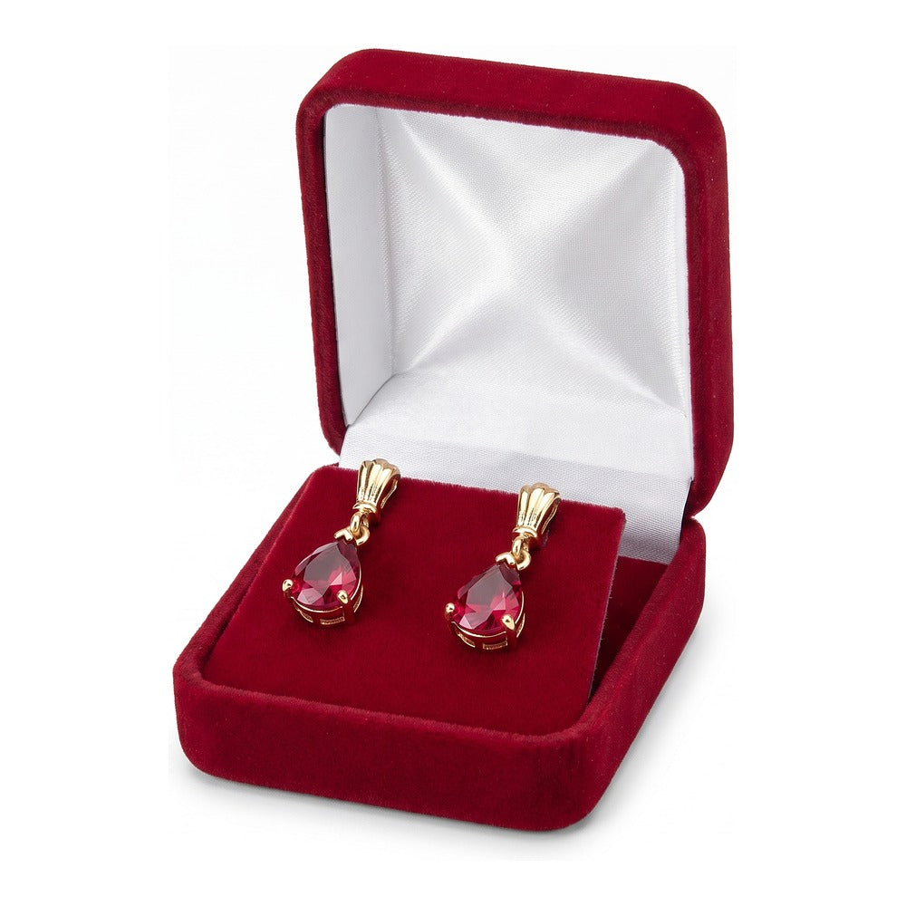 Earring Box - Classic Velvet - Red