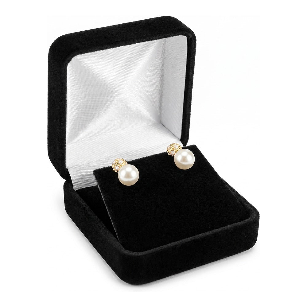 T-Shape Earring Box - Classic Velvet - Black
