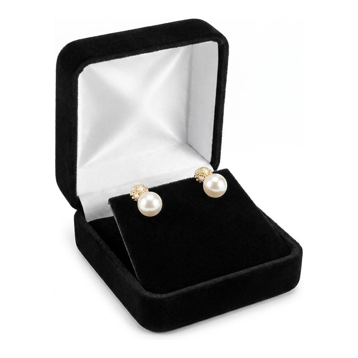 T-Shape Earring Box - Classic Velvet - Black
