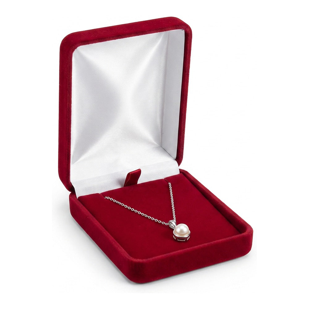 Necklace Box - Classic Velvet - Red