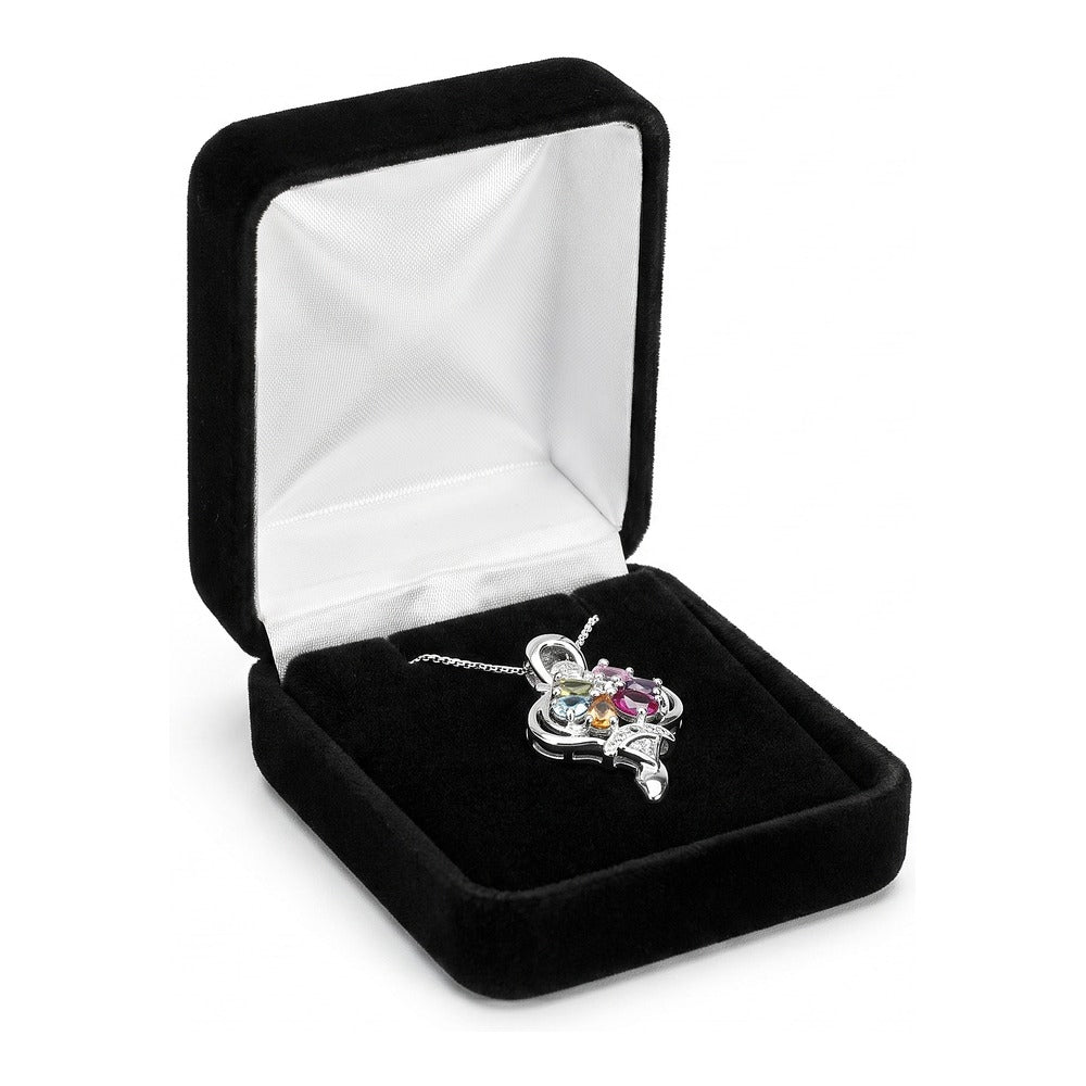Pendant/Earring (Flap) Box - Classic Velvet - Black