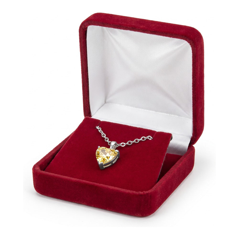 Pendant/Earring (Square) Box - Classic Velvet - Red