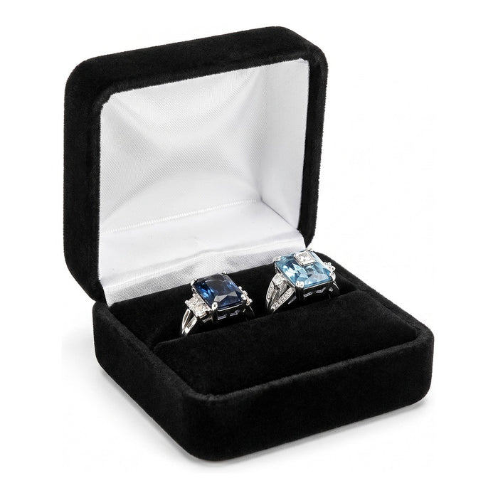 Double Ring Box - Classic Velvet - Black