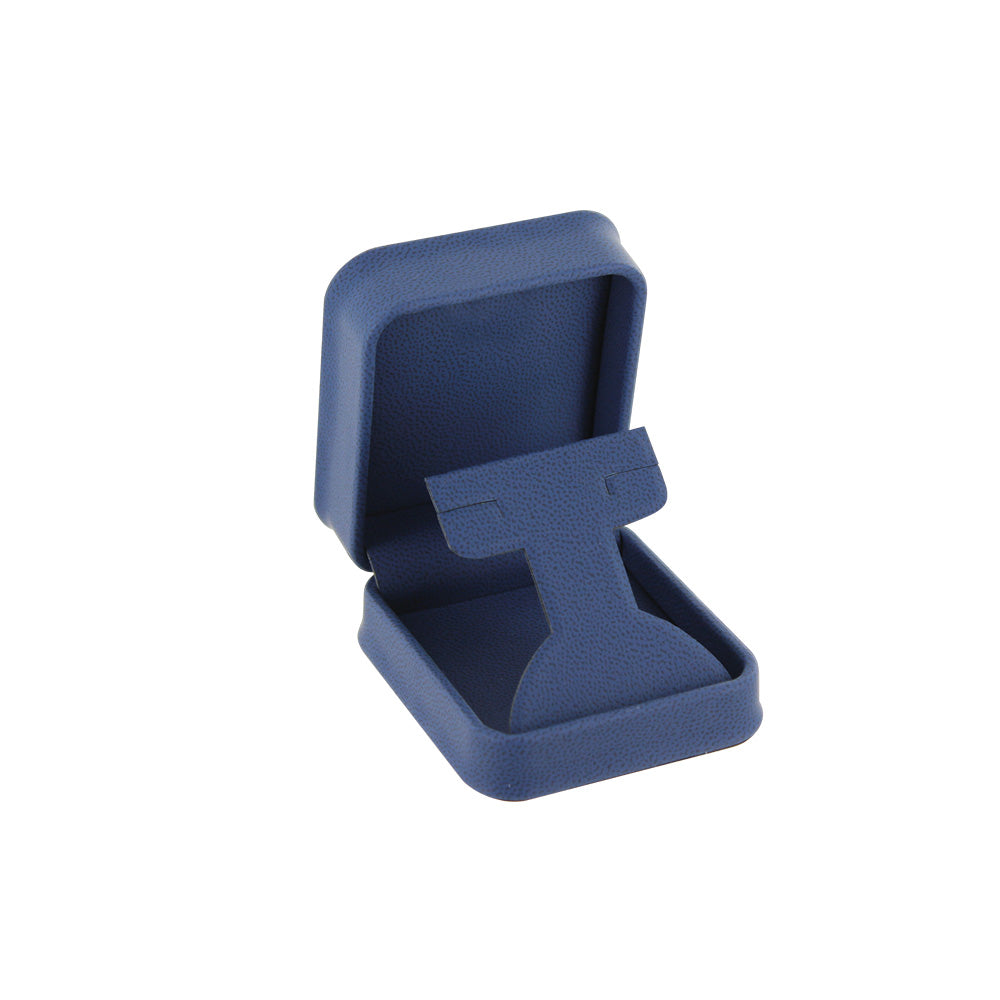 Large Earring Box - Deluxe Faux Leather - Blue