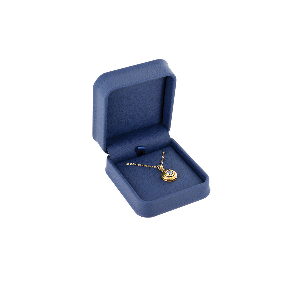 Pendant Box - Deluxe Faux Leather - Blue