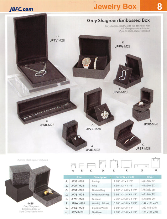Caja con relieve de piel de tiburón gris