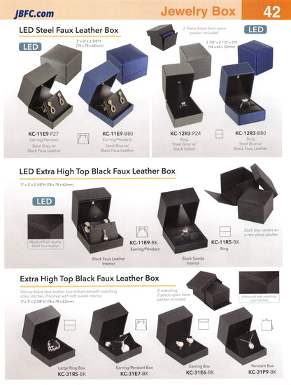 LED Steel Faux Leather Box