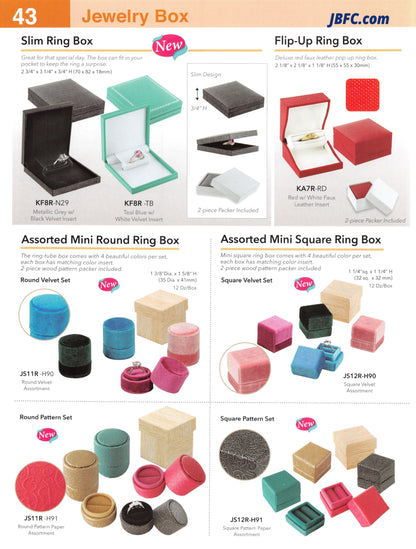 Assorted Mini Square Ring Box