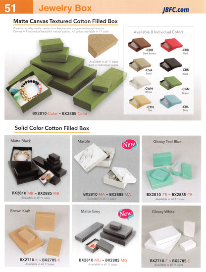 Solid Color Cotton Filled Box - 100 pcs. Pack