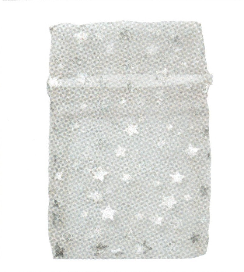 Bag & Pouch - Drawstring  -  Black With Silver Stars - 12 pcs. Pack