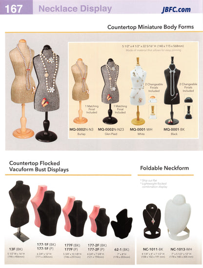 Countertop Flocked Vacuform Bust Display Vacuform Bust Displays