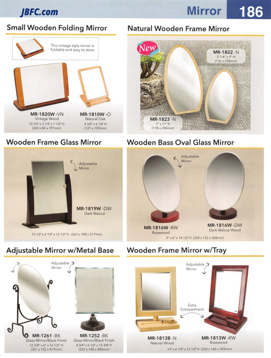 Wooden Bass Oval Glass Mirror