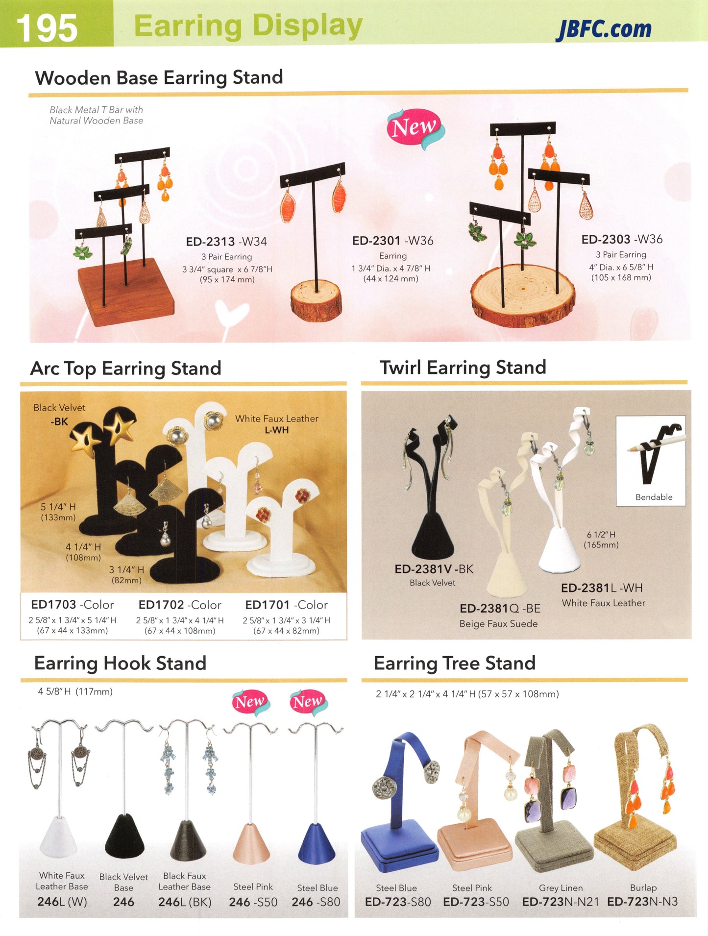 Wooden Base Earring Stand