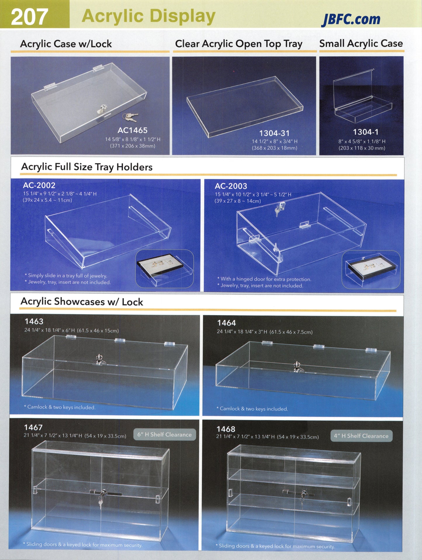 Clear Acrylic Open Top Tray