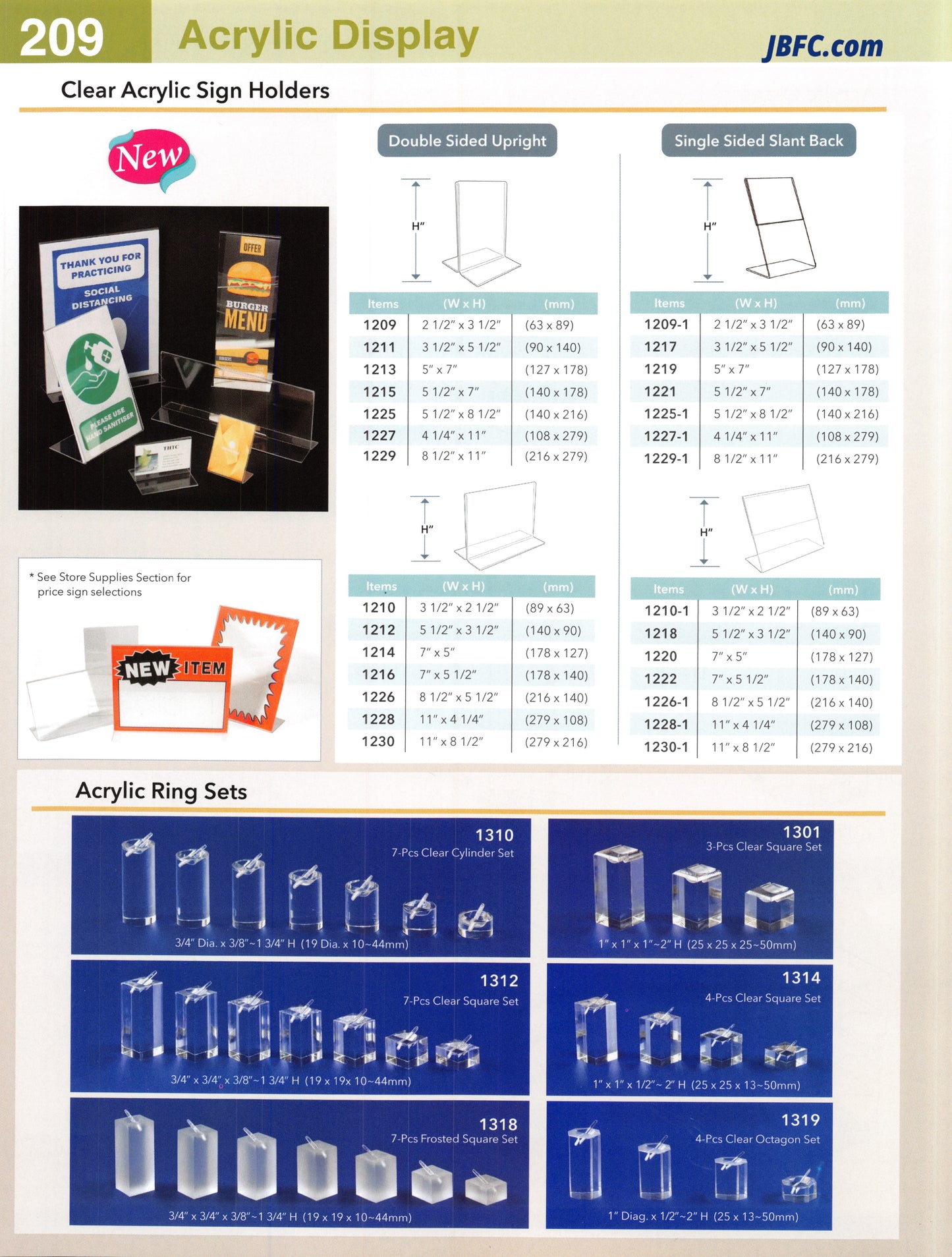 Clear Acrylic Sign Holders