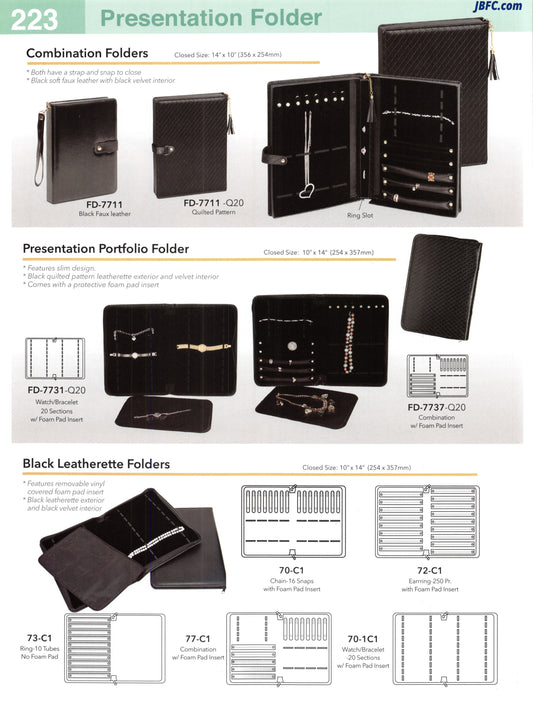 Black Leatherette Folders