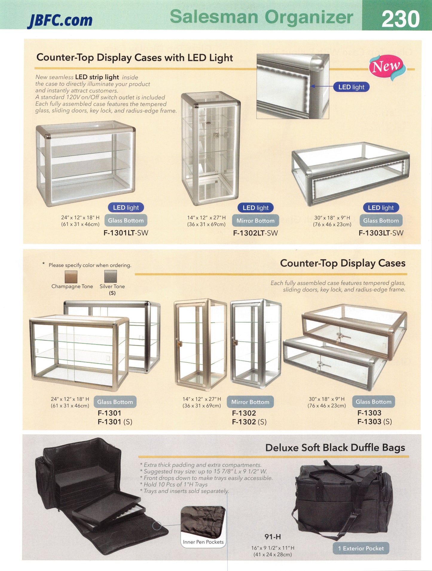 Counter-Top Display Cases With LED Light