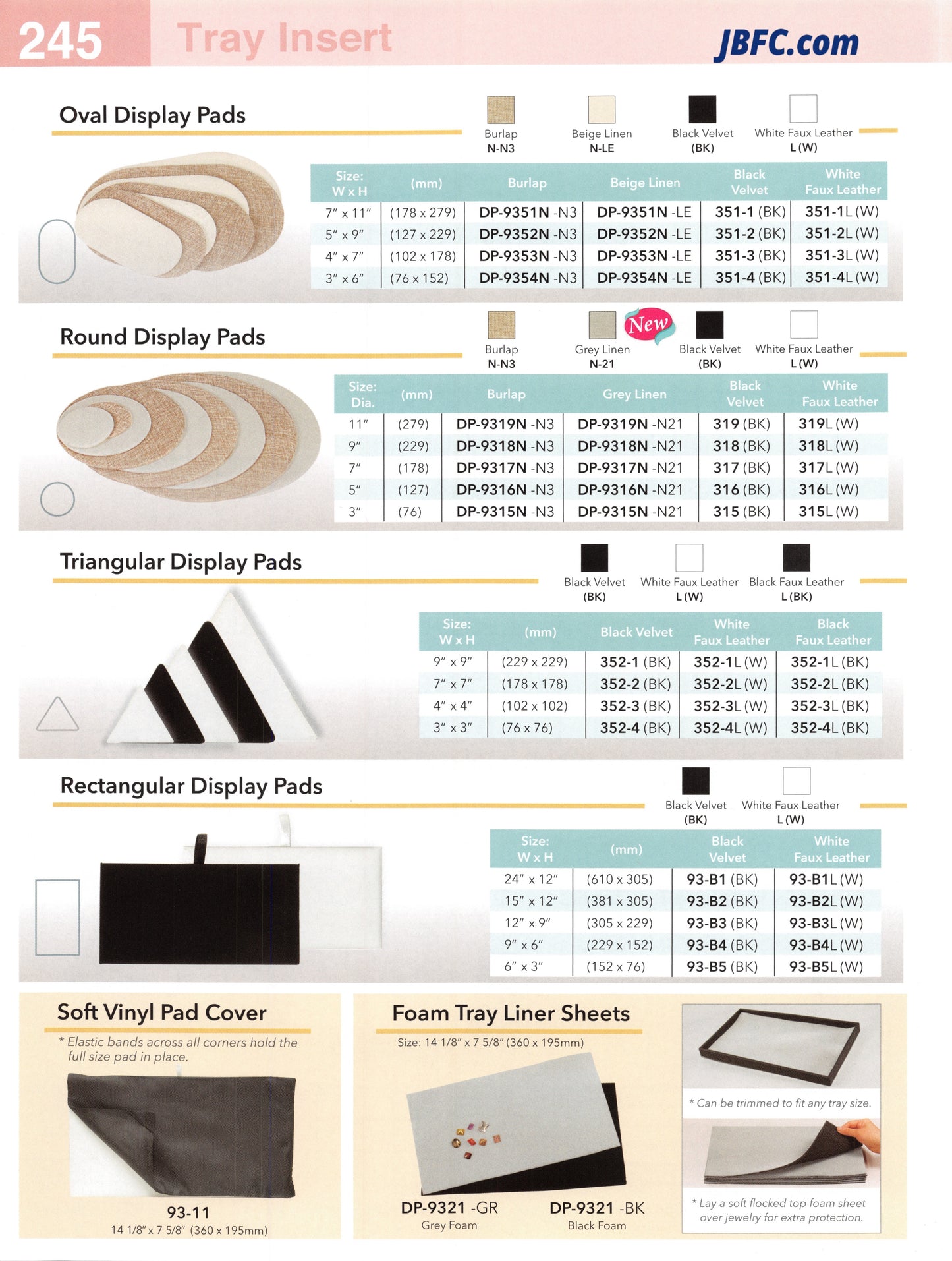 Rectangular Display Pads