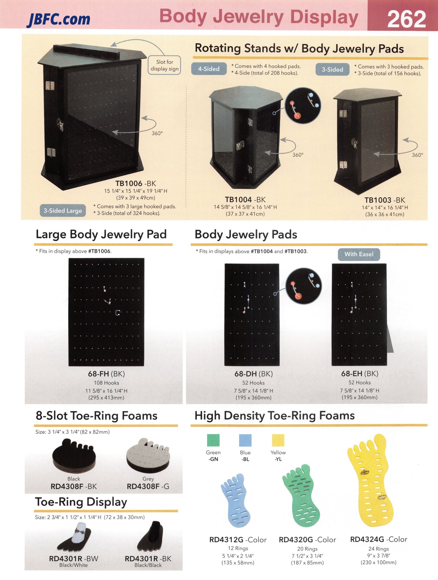 Rotating Stands With Body Jewelry Pads