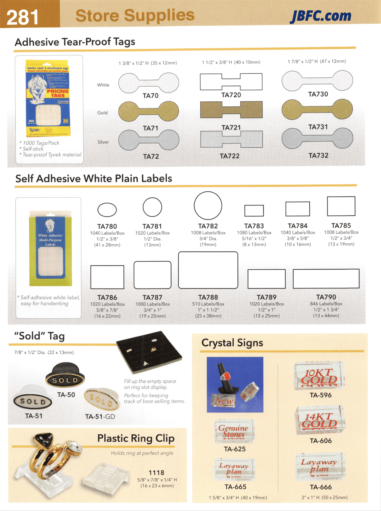 Self Adhesive White Plain Labels - 1000 pcs. Pack