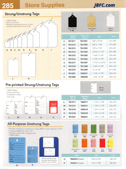 Tags without Strings - 1000 pcs. Pack