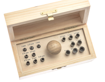 Bezel Setting Punch Set in Wood Box with 16 Punches Size 3mm to 9mm