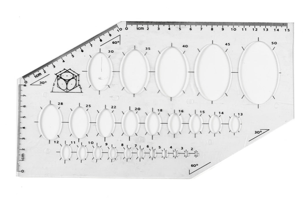 8Pc Plastic Stencil Set (Oval, Circle, Square, Circle Hex, Perspective Shapes)