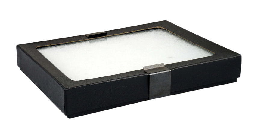 Glass Top Riker Display Box With Metal Clips