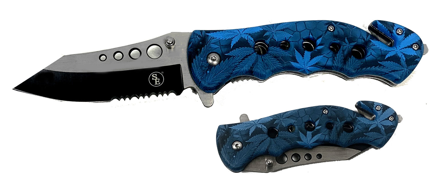 4.5"/Spring Assisted Dragon Design Tanto Point Blade Pocket Knife, Clip/Window Breaker/Seatbelt Cutter