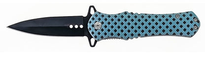 4.5"/Spring Assisted Hiker Atop a Mountain at Sunset Design Drop Point Pocket Knife with Pocket Clip