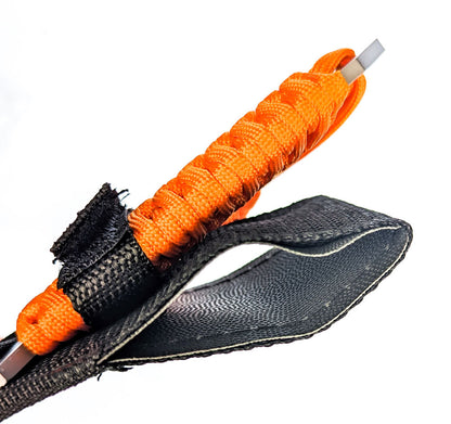 11" Paracord Hunting Knife with Fire Starter and Whistle, with Loop Included