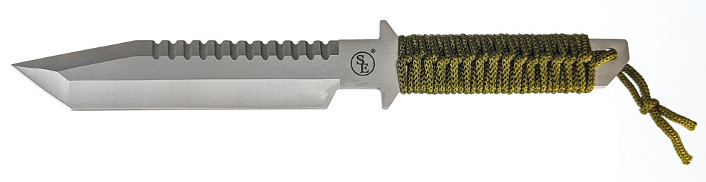 11" Paracord Hunting Knife with Fire Starter and Whistle, with Loop Included