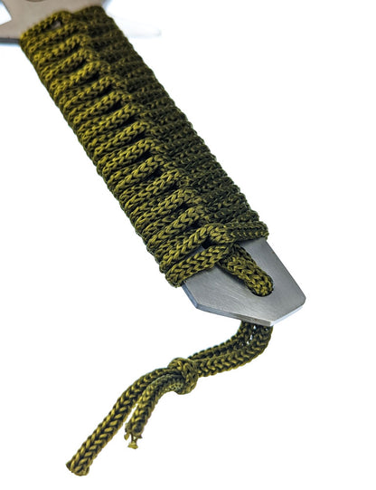 11" Paracord Hunting Knife with Fire Starter and Whistle, with Loop Included