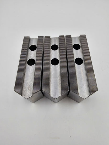 10" Serrated Chuck Jaws - 1.5mm x 60 degree - Pointed - Set of 3 pcs.