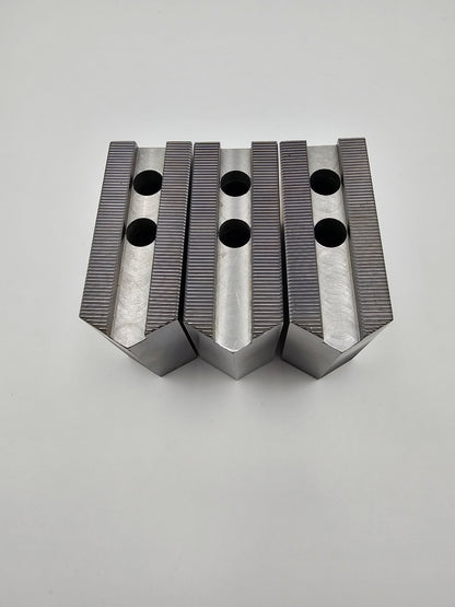 8" Serrated Chuck Jaws - 1.5mm x 60 degree - Pointed - Set of 3 pcs.