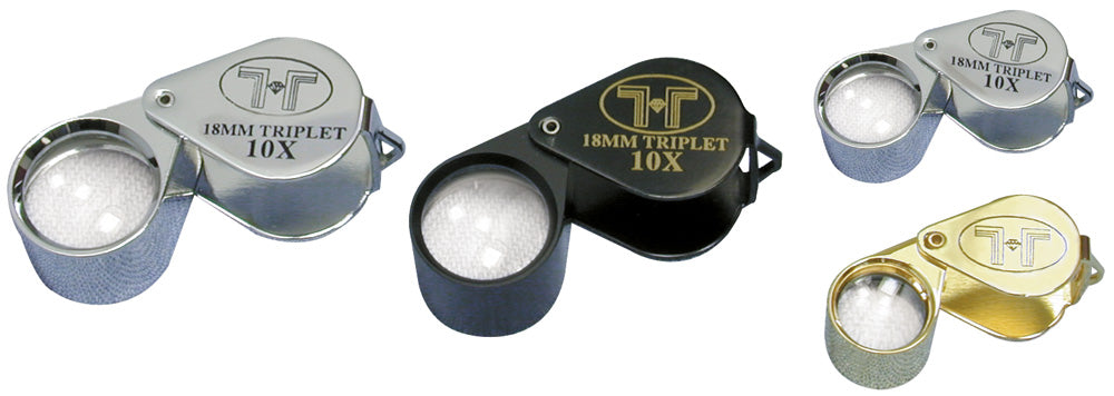 Precision Loupe with Leather Case — 18mm Triplet — 10X — Black