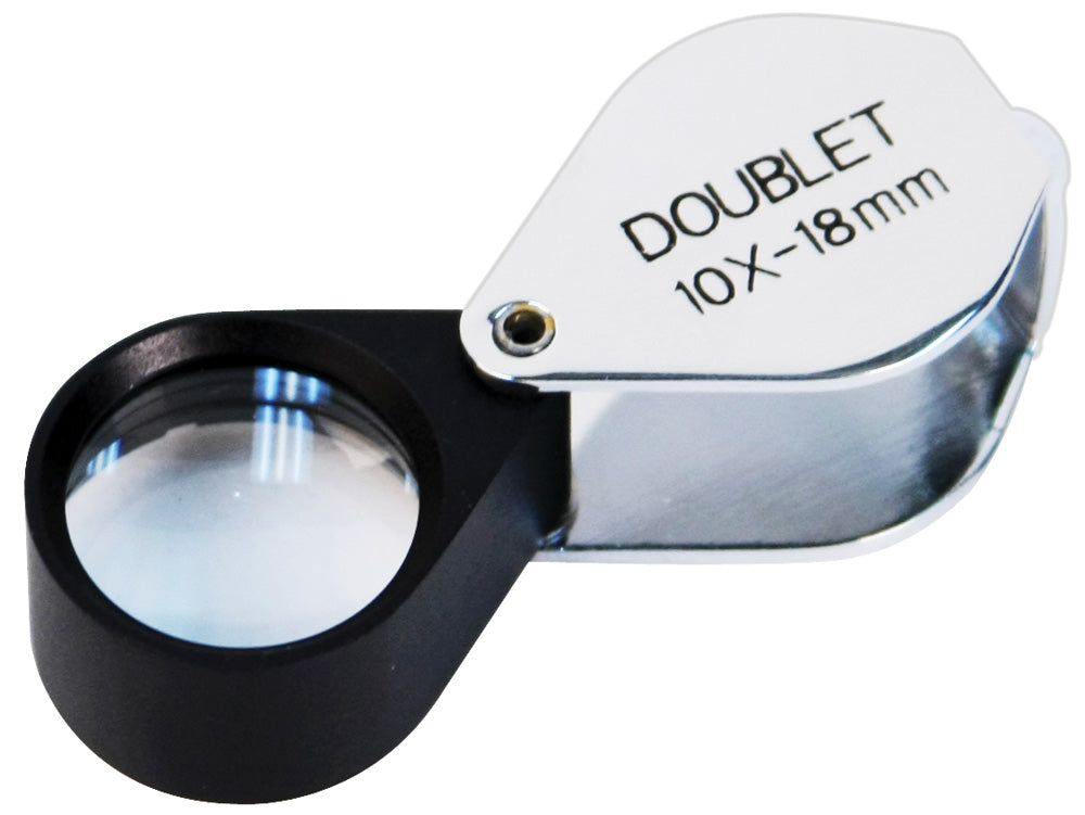 18mm Doublet Loupe — Leather Case Not Included — Silver/Black