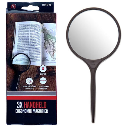 Glass Lens Curved Handle Hand Held Magnifier