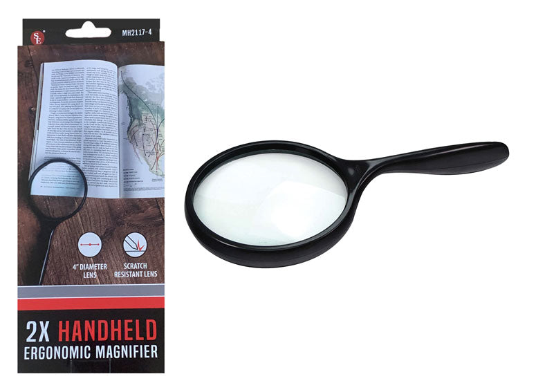 Glass Lens Curved Handle Hand Held Magnifier