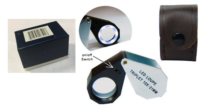 10x21mm Triplet Illuminated Jewelers Loupe