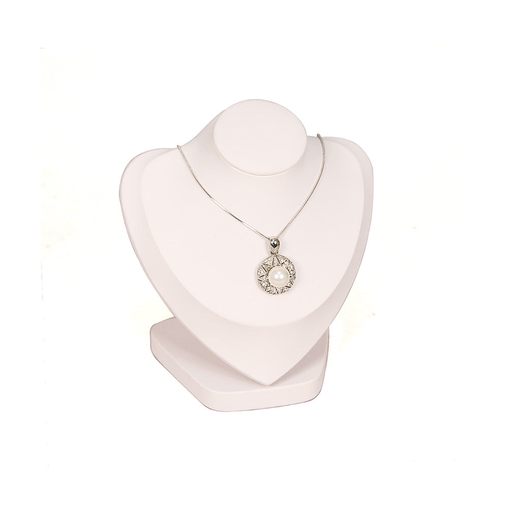 Modern Neckform — 10 1/2" H — White Faux Leather