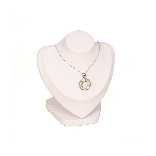 Modern Neckform — 8 1/2" H — White Faux Leather